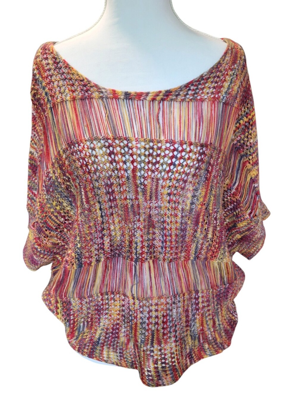 One7six Colorful Knit Batwing Dolman Top